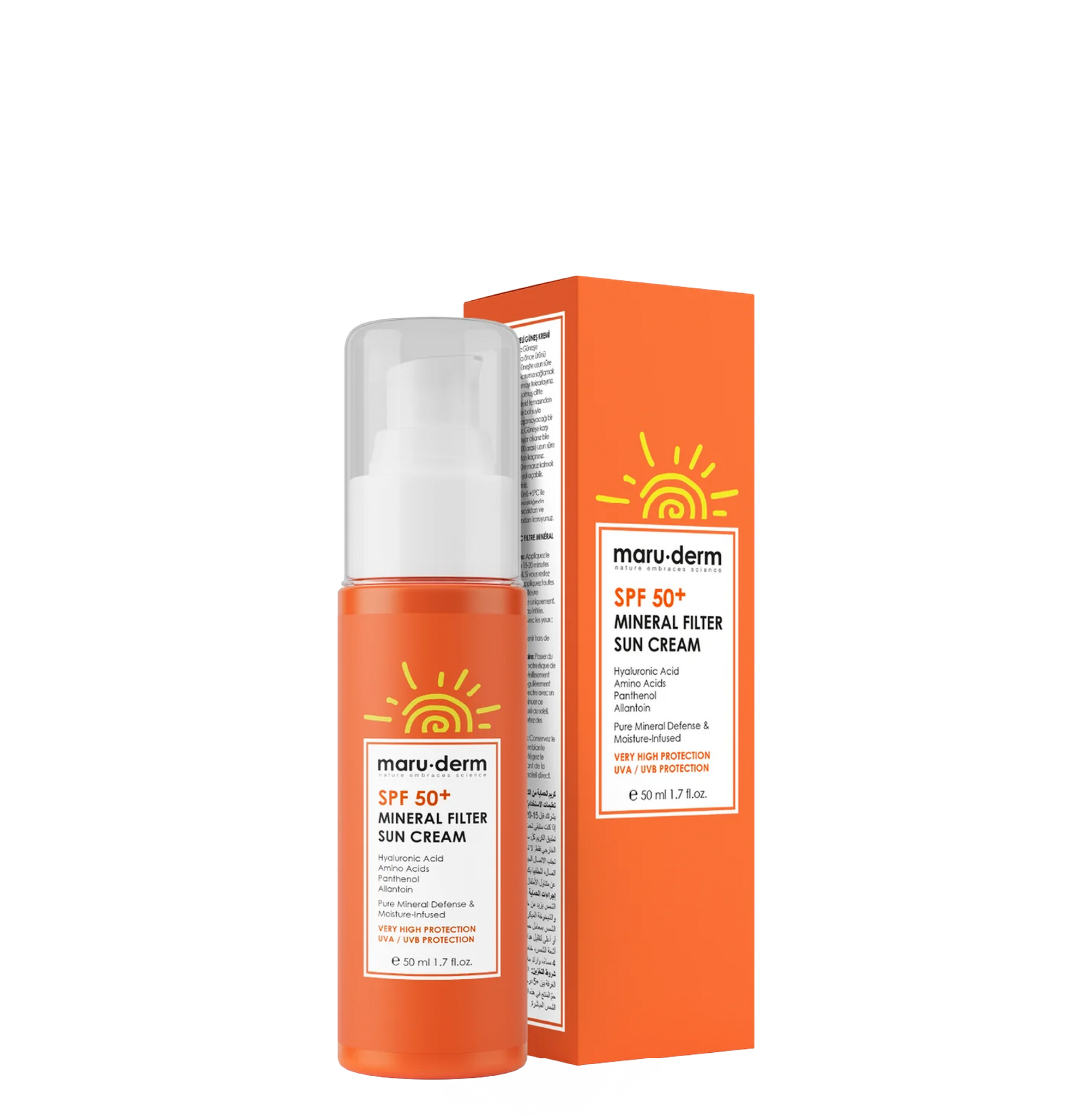 Protector Solar 100% Mineral SPF 50+ con Ácido Hialurónico (50ml)